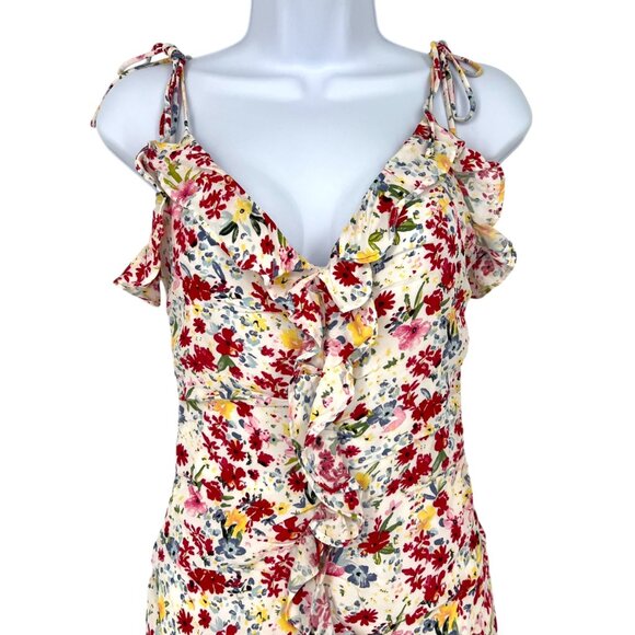 ASTR The Label Floral Ruffle Mini Dress White Multicolor Size XS - Picture 3 of 13